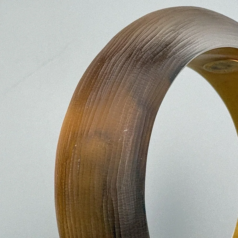 Alexis Bittar Gold Animal Print Lucite Bracelet Signed Statement 2.5